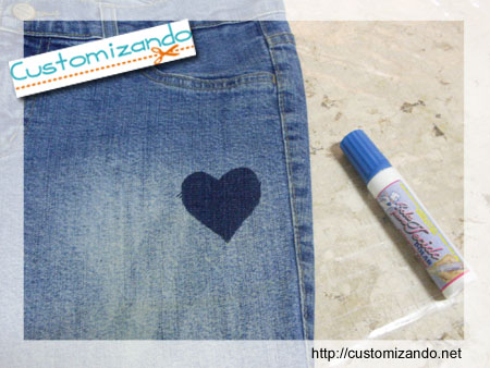 Customização de calça jeans sem costura Customização de calça jeans sem costura
