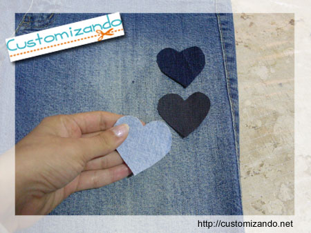 Customização de calça jeans sem costura Customização de calça jeans sem costura