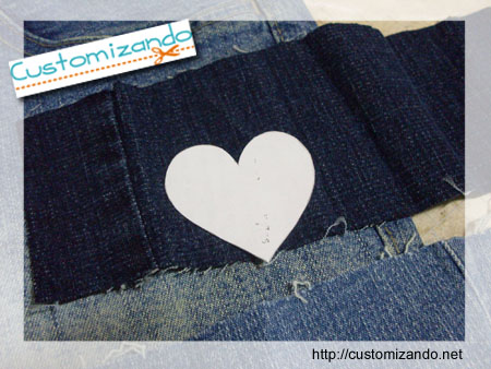 Customização de calça jeans sem costura Customização de calça jeans sem costura