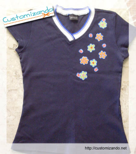 Customizando blusinha com chita