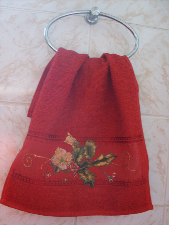 Toalha customizada com guardanapo para o natal