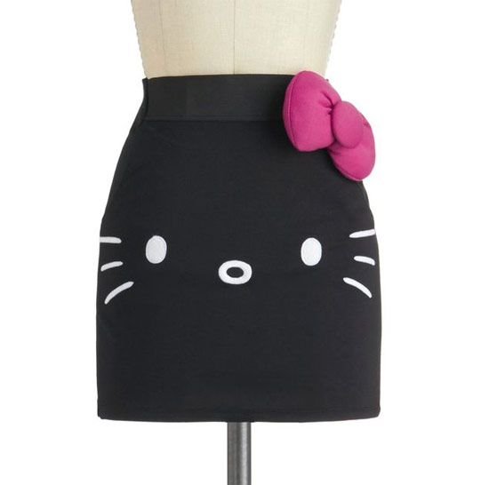 Inspiração Hello Kitty - saia preta feminina