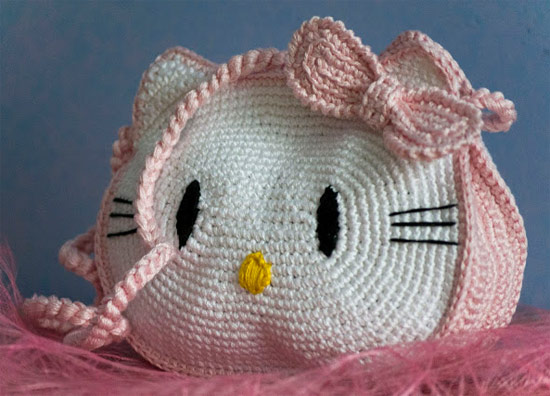 Inspiração Hello Kitty - bolsa de crochê