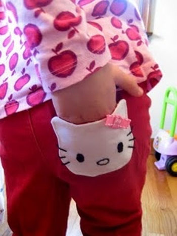 Inspiração Hello Kitty - bolso calça infantil